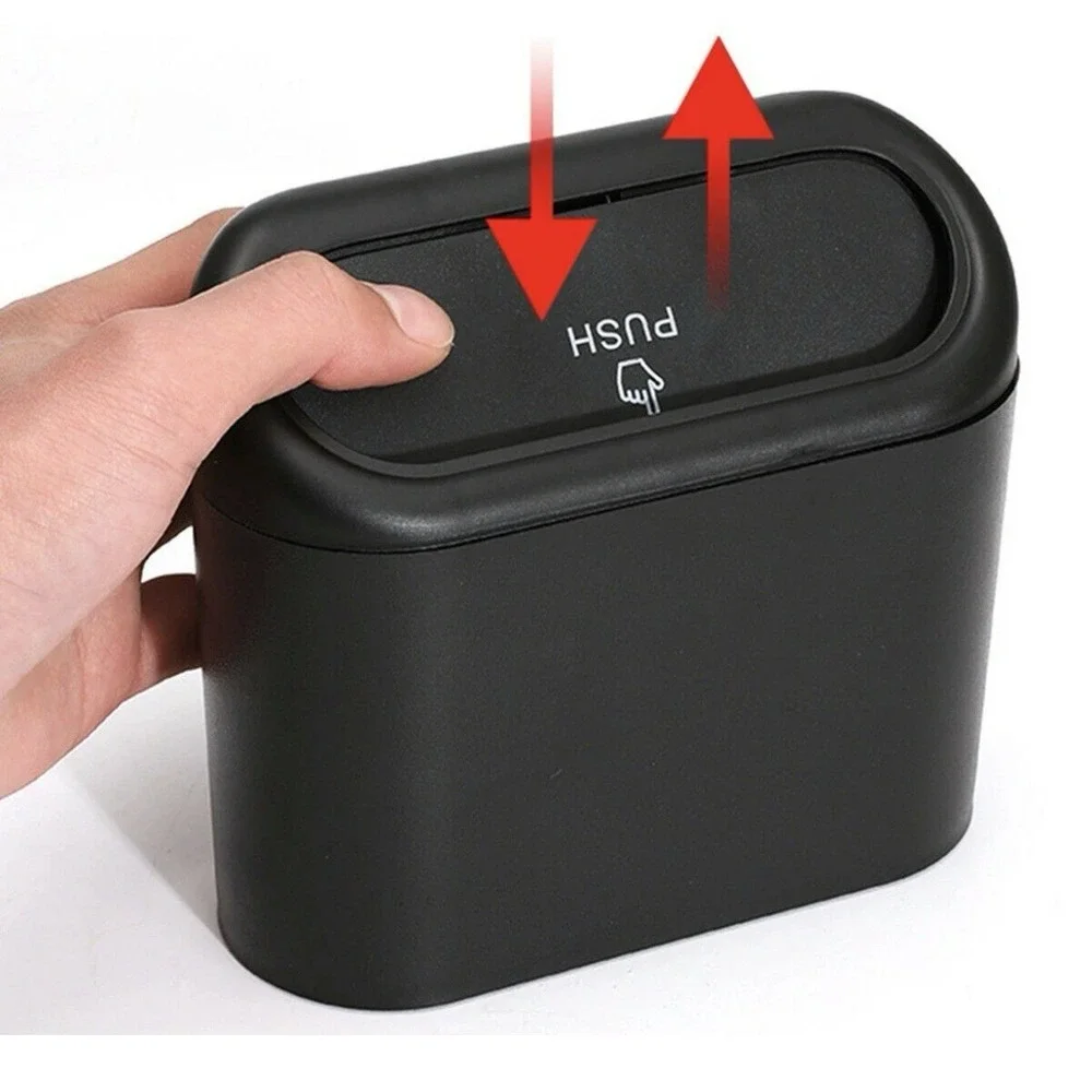 Portable Trash Can Garbage Bin With Lid‎ Leak Proof Interior For Car Home Office